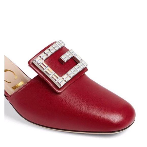 Sold!! || Gucci || Madelyn Crystal G Leather Mules - Picture 3 of 6